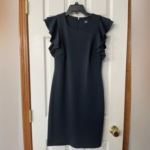 Tommy Hilfiger Navy Blue Ruffle Sleeve Dress